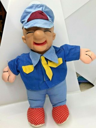 Vintage Mr.  Magoo 13 " Plush Doll In Blue Shirt & Cap Soft Body/rubber Head [07]