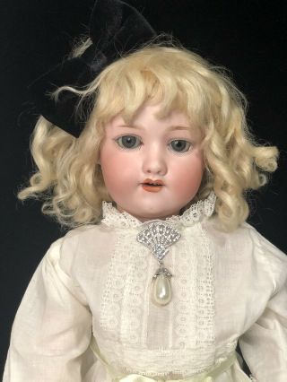 Antique German Armand Marseille 22” Doll Bisque Head Composition Body Marked 390
