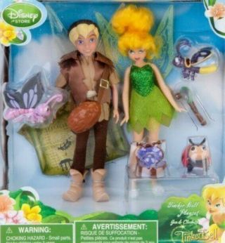 Disney Store Rare Tinker Bell & Terence Collectible Fairies Dolls Figure Set