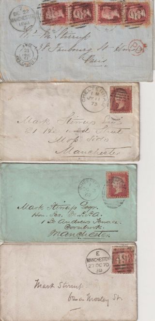 Great Britain Range Of Penny Reds On Cover To Study (q128)