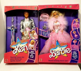 Vintage 1988 Superstar Barbie And Ken And Pretty Surprise Barbie