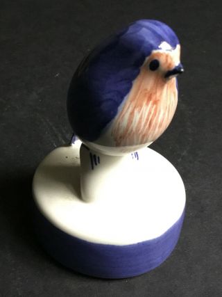 Rye Pottery Blue Bird Of Happiness 3 1/2 Inched Tall Handmade In England Signed