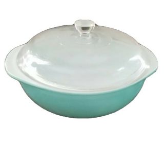 Pyrex Vintage Aqua Blue Turquoise 2 Qt Casserole 024 Oven Ware Dish Bowl W/ Lid