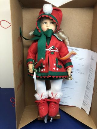 18” Vintage Lenci Italian Cloth Doll Painted Face Natale Christmas Box & 2
