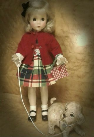 Rare 1950s 21 Inch Madame Alexander Maggie Walker Doll & Puppy