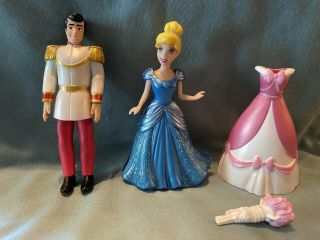 Disney Princess Magiclip Magic Clip Polly Pocket Dolls Cinderella & Prince