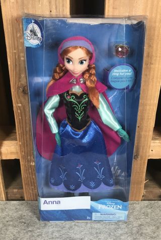 Disney Frozen Anna Figure Doll With Ring Package Has Slight Shelf Wear/damage