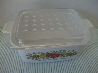 Vtg Corning Spice Of Life P - 4 - B Casserole,  Bake Dish With Dimpled Lid Mc - 1 - C