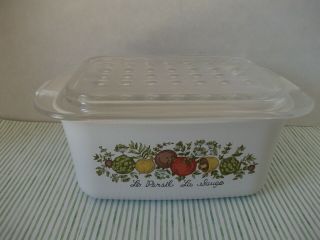 VTG Corning SPICE OF LIFE P - 4 - B CASSEROLE,  BAKE DISH WITH DIMPLED LID MC - 1 - C 2