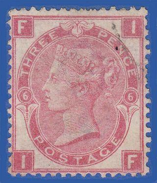 Gb Qv 1870 3d Rose Plate 6 If Sg103 Vf