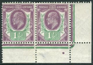 Sg 289 Spec M10 (7) 1½d Slate Purple & Green.  A Fine Mounted Pair