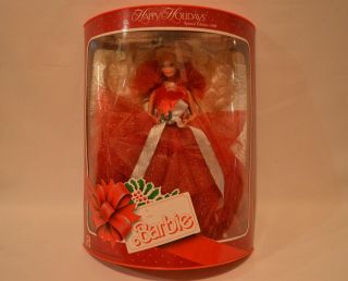 1988 Happy Holidays Special Edition Barbie Doll 1st In Series Nrfb Christmas