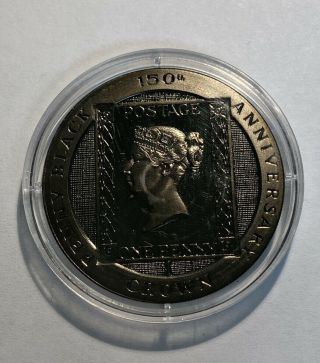1990 Iom Isle Of Man Penny Black Stamp Coin,  150th Anniversary Of The Penny