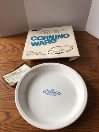 Corning Ware 9 " Blue Cornflower Pie Plate & Box P - 309