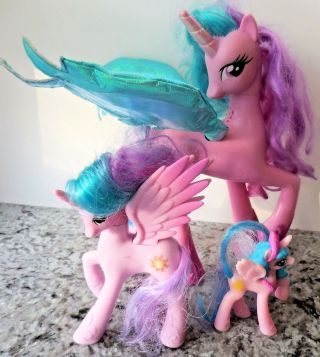 My Little Pony Talking Princess Celestia With Light Up Wings,  2 Smaller Ponies