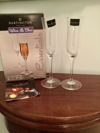 2 Dartington Crystal Sherry Liqueur Glasses Wine & Bar Essentials.