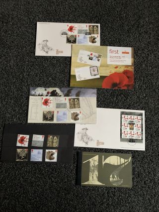 Rm Gb Fdc Presentation Pack Stamp Set 2017 1st World War Wwi