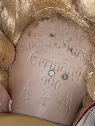 Antique Armand Marseille Germany Bisque Doll Head 990 A 4 M Rare 21” 3