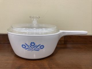 Vintage Corning Ware Blue Cornflower Sauce Pan With Lide
