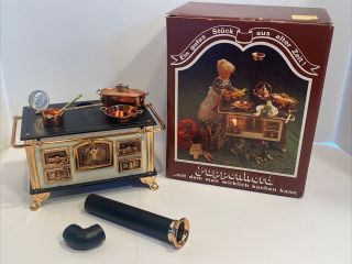 Vintage Nos Boxed Bodo Hennig Puppenherd Stove Copper Dollhouse Miniature 1:12