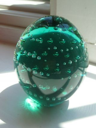 Blenko Handcrafted Controlled Bubble Paperweight In