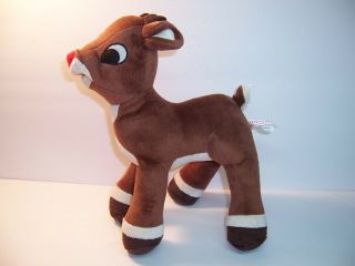 Dan Dee - Rudolph The Red Nosed Reindeer - Stuffed Animal Plush 12 " - Vgc
