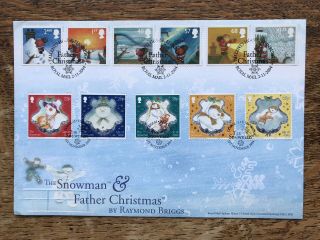 Gb & Isle Of Man 2004 Fdc,  Christmas,  The Snowman & Father Christmas Joint Cover