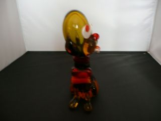 LARGE VINTAGE MURANO BROWN ORANGE ART GLASS COMICAL DOG 7 INCHES 2