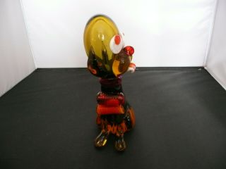 LARGE VINTAGE MURANO BROWN ORANGE ART GLASS COMICAL DOG 7 INCHES 3