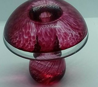 Wedgwood Glass Mushroom Paperweight Red