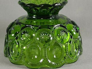 Candy Dish Bowl Footed Compote Moon and Star LE Smith Green Glass 6 3/8 