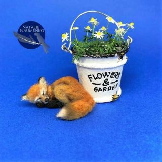 Baby Fox Dollhouse Ooak Realistic Miniature Handsculpted 1:12 Igma Artisan Cat