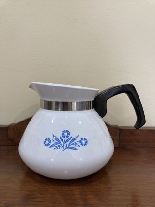 Vintage Corning Ware 6 - Cup Teapot P - 104 Blue Cornflower Tea Pot Kettle W/o Lid