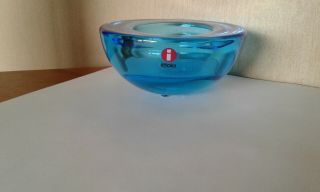 Iittala Finland Ballo Blue Glass Tealight Candle Holder Anneleena Hakatie