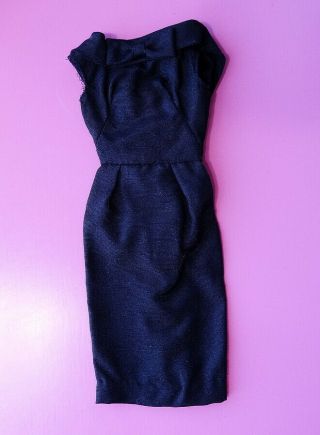 Vhtf Vintage Barbie Black Silk Sheath Pak Dress