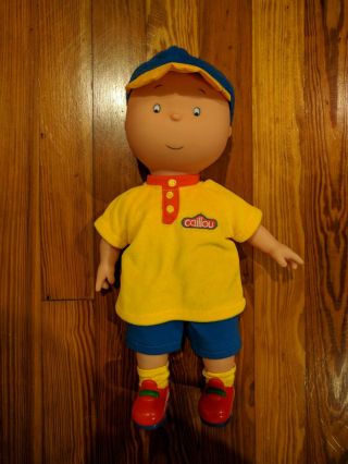 Caillou 14 " Friend Doll Yellow Shirt Blue Pants - Plush And Plastic Complete