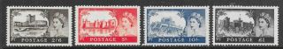 1959 2nd De La Rue Castles High Value Set Sg595 - 598 Very Lmm Postfree
