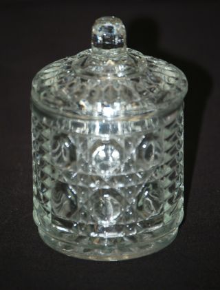 Old Vintage Clear Glass Sugar Bowl W Lid Windsor By Federal Glass Mcm
