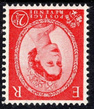 Qeii 1958 Sg591wi 2½d Red Graphite Inverted Watermark 2nd Issue Unmounted