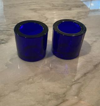Ittala Finland 2 Marimekko Kivi Cobalt Blue Tea/votive Candle Holder