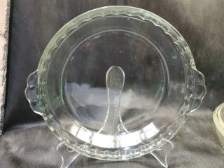 Vintage Pyrex Clear Glass Scalloped Pie Pan Plate 228 8 1/2 " Deep Dish