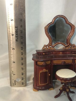 Dollhouse Miniature 1:12 Scale Bespaq Dressing Table And Seat For Bedroom 2