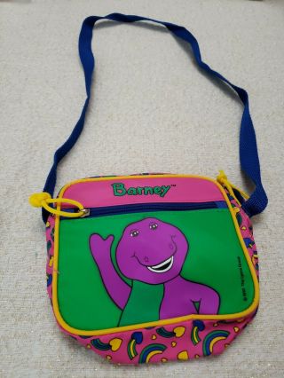 Vtg ‘92 Barney The Purple Dinosaur Kids Show Shoulder Bag - 6 " X 5 " X 2 "