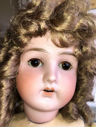 Antique Gans & Seyfarth 24 " German Bisque Doll Brown Sleep Eyes - Compo Body