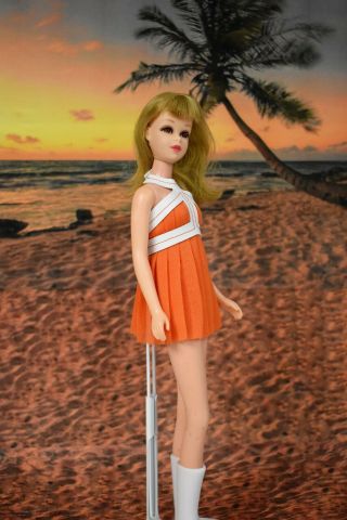Handmade OOAK For Vintage No Bangs Francie Barbie Doll Dress Swimsuit RESERVED 3