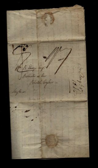 1815 Portsmouth,  Nh Stampless - Long Liverpool Ship Letter To Bristol,  England