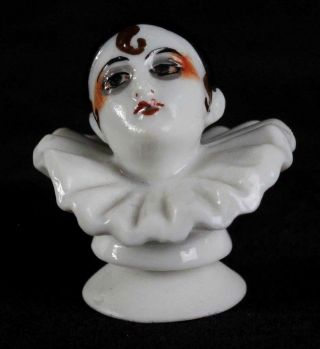 Rare Pierrot Porcelain Half Doll Demi Figurine Teepuppe Dressel & Kister Passau