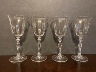 Set Of 4 Elegant Vintage Wine Glasses Goblets 7 1/2”