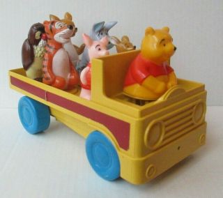 Vintage Winnie Pooh Sears Shape Fitter Figures Truck Toy Walt Disney Productions