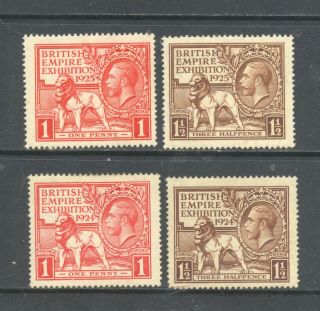 Great Britain,  George V,  1924 - 1925,  Wembley Pairs Unmounted,  Mnh.